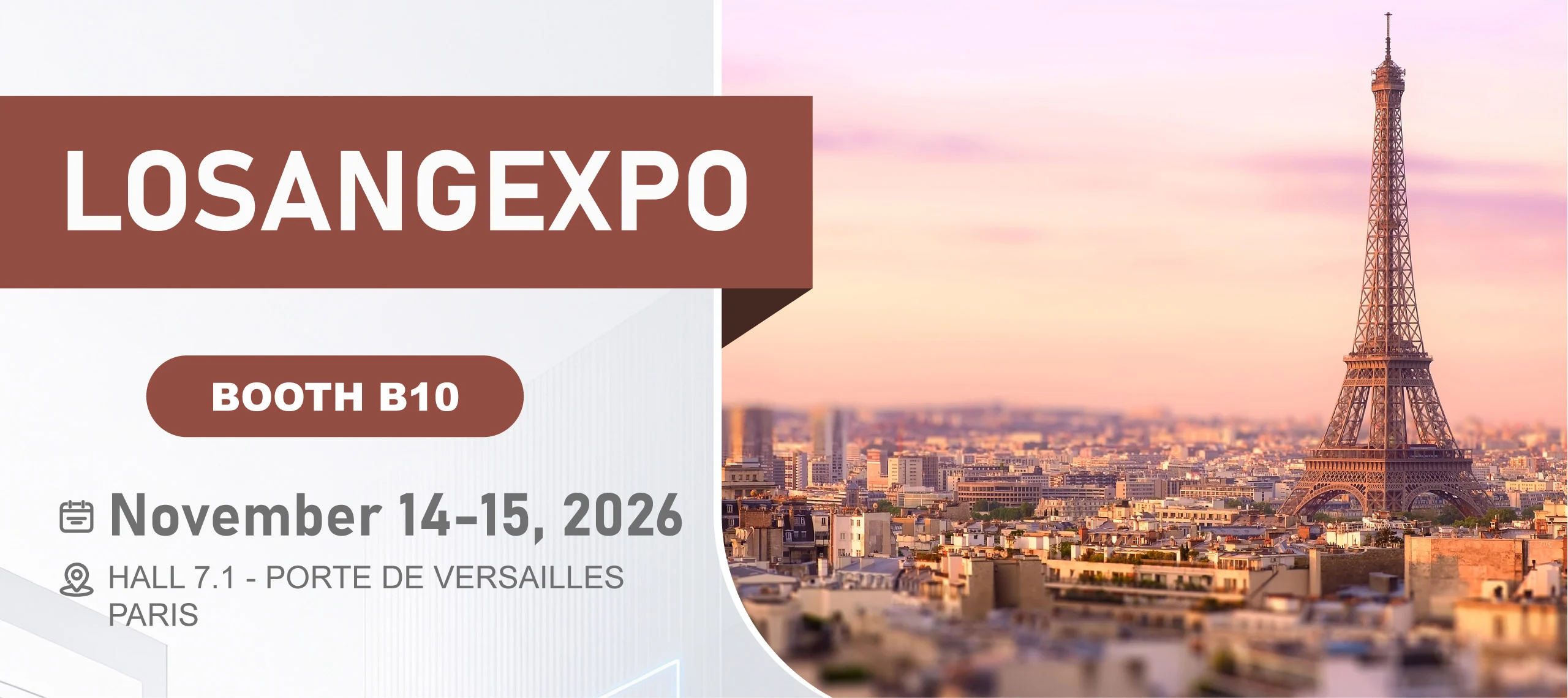 LOSANGEXPO Paris 2026 poster, Booth B10, Nov 14-15, Porte de Versailles Hall 7.1