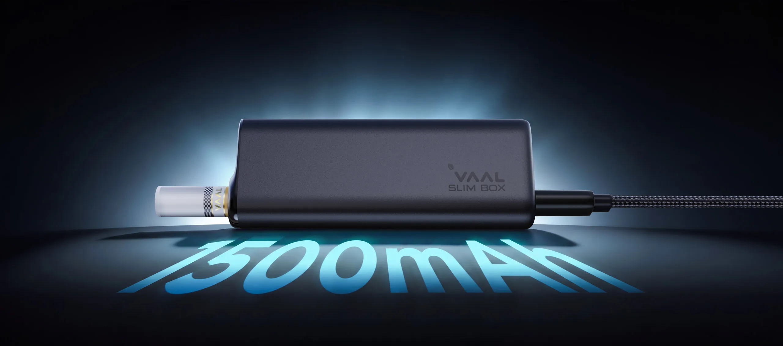 VAAL Slim Box 1500mAh long-lasting battery feature display